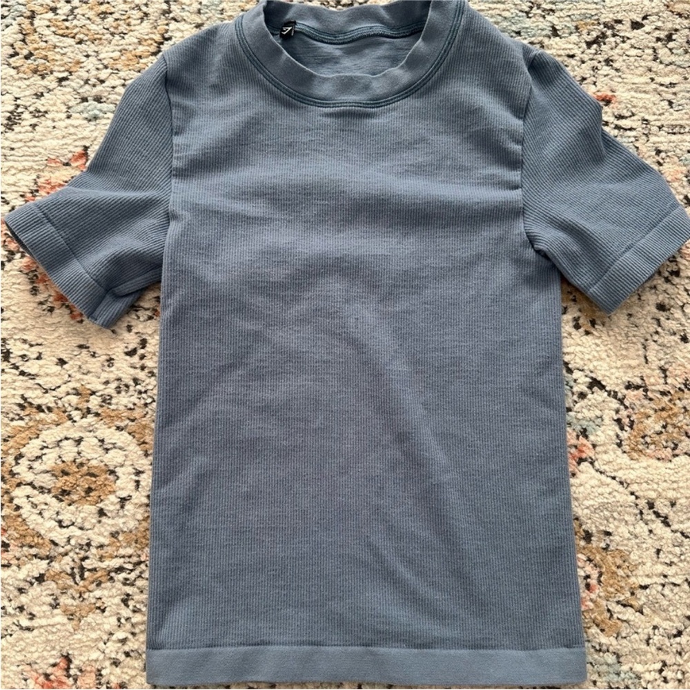 Gymshark Blue Ribbed Tee | XS
